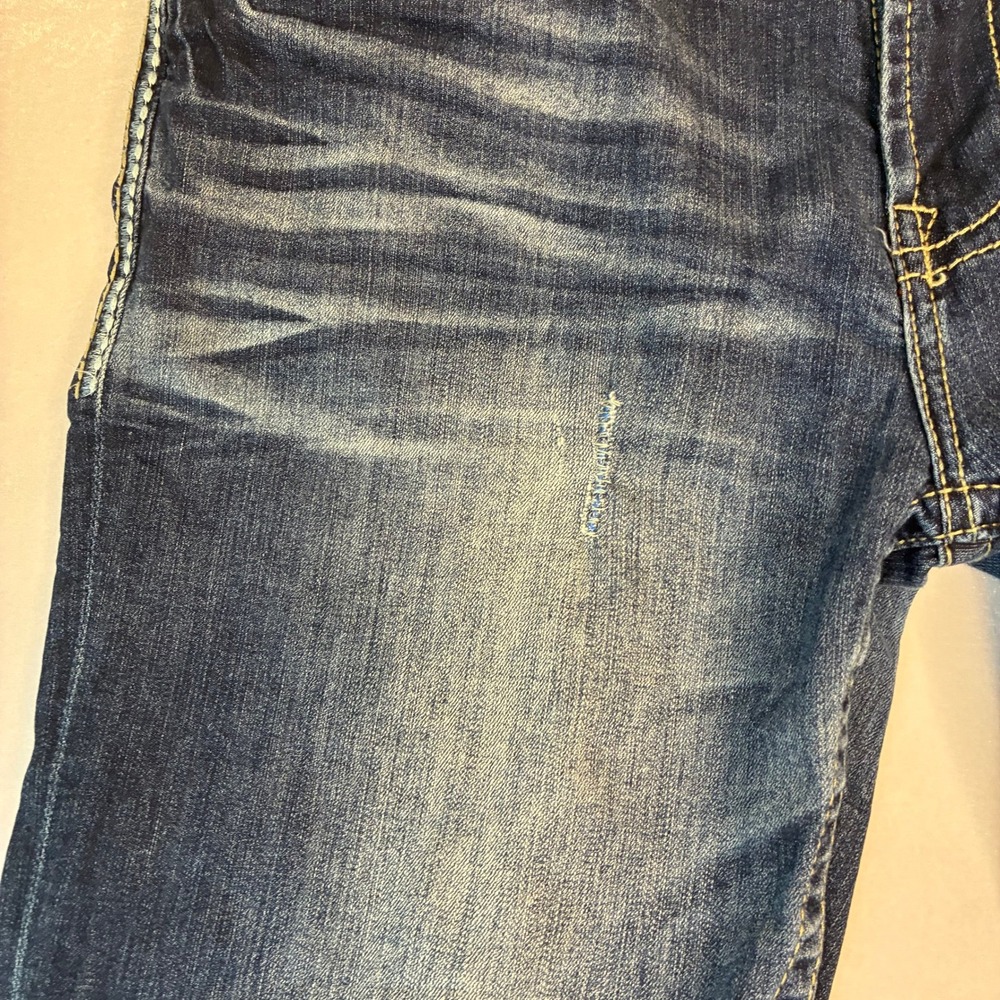 BIG STAR Pioneer Mens Bootcut Jeans Dark Wash Distressed Denim 38x30 - Picture 9 of 13